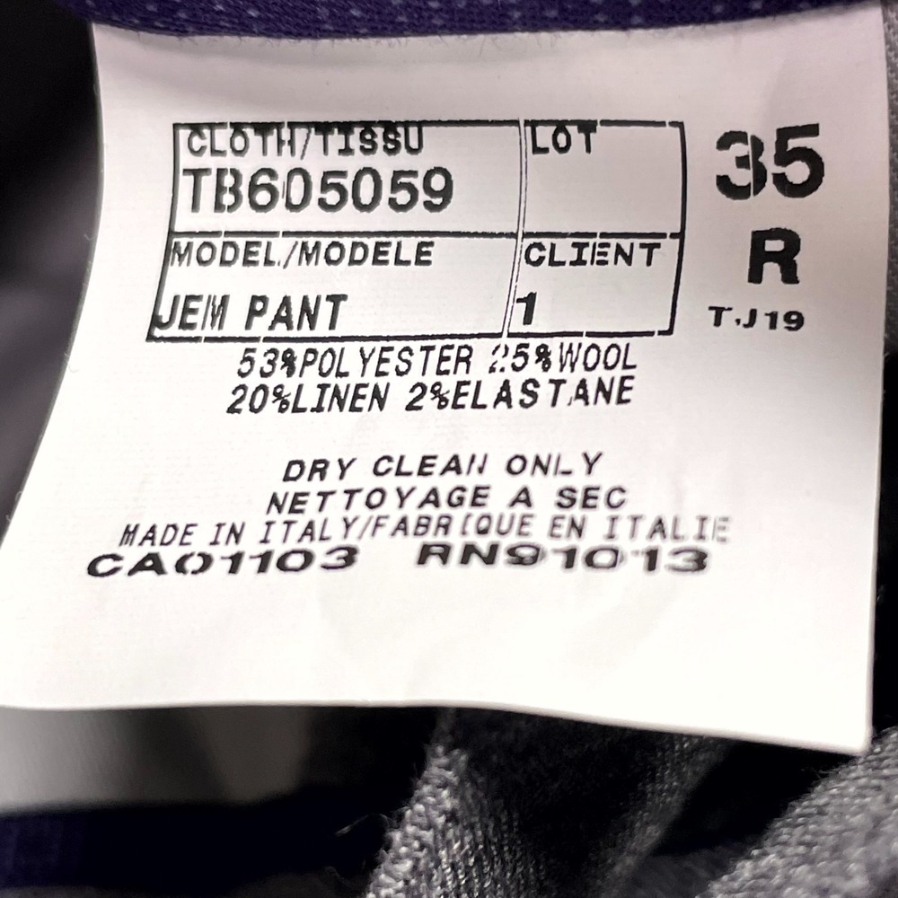 Ted Baker Jem Textured Dress Pants Mens 35 Light Gray Wool Stretch TB605059 - Picture 8 of 15
